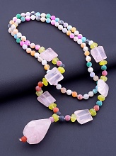 картинка Бусы Розовый кварц Агат Нефрит 80 см от магазина Wolves