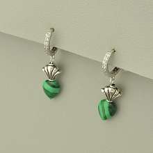 картинка Серьги 'SUNSTONES' Малахит (родий) от магазина Wolves