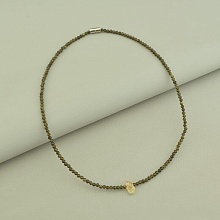 картинка Подвеска 'SUNSTONES' Обсидиан Цитрин 40 см от магазина Wolves