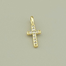 картинка Крестик 'XUPING' Фианит (позолота 18к (лимонная)) от магазина Wolves