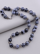 картинка Бусы 'SUNSTONES' Обсидиан Чешский хрусталь 55 см от магазина Wolves