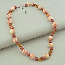 картинка Бусы 'SUNSTONES' Яшма Чешский хрусталь 49 см от магазина Wolves