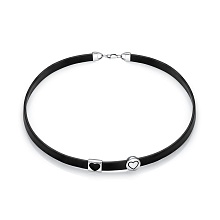 картинка Кожаный браслет с посеребренной застежкой и сердечками от магазина Wolves