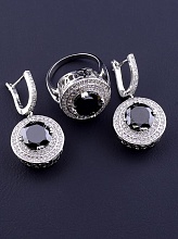 картинка Комплект Фианит (родий) от магазина Wolves