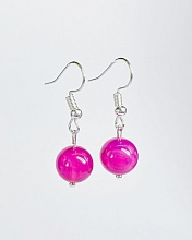 картинка Элитные Серьги Агат (розовый) №2 от магазина Wolves