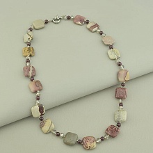 картинка Бусы Яшма Гранат Чешский хрусталь 49 см от магазина Wolves