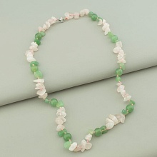 картинка Бусы 'SUNSTONES' Нефрит Розовый кварц 58 см от магазина Wolves