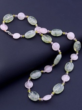 картинка Бусы 'SUNSTONES' Пренит Розовый кварц 52 см от магазина Wolves