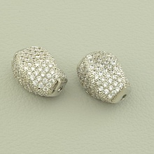 картинка Вставка Фианит 14х9мм (родий) от магазина Wolves