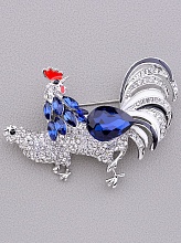 картинка Брошь Фианит 50х35 (родий) от магазина Wolves