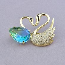 картинка Брошь 'XUPING' Фианит  (позолота 18к (лимонная)) от магазина Wolves