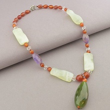 картинка Бусы Сердолик Нефрит Аметист 52 см от магазина Wolves