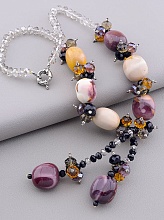 картинка Бусы Яшма Чешский хрусталь 50 см от магазина Wolves