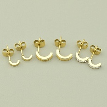 картинка Серьги 'Stainless Steel' Фианит (позолота 18к (лимонная)) от магазина Wolves