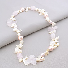 картинка Бусы Розовый кварц Перламутр Майорка 60 см от магазина Wolves