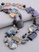 картинка Бусы Яшма Чешский хрусталь 50 см от магазина Wolves