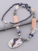 картинка Бусы Агат Гематит Перламутр 70 см от магазина Wolves