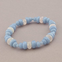 картинка Браслет 'SUNSTONES' Ангелит Розовый кварц 18 см от магазина Wolves