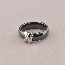 картинка Кольцо Керамика Фианит (родий) от магазина Wolves