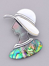 картинка Брошь Перламутр 55x37мм от магазина Wolves