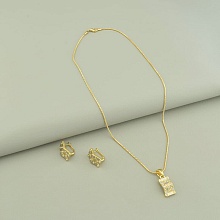 картинка Подвеска+Серьги 'Fashion' Фианит 45 см от магазина Wolves