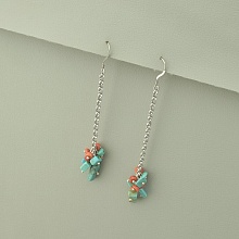 картинка Серьги 'SUNSTONES' Коралл Бирюза от магазина Wolves