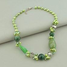 картинка Бусы Агат Жемчуг Чешский хрусталь 45 см от магазина Wolves