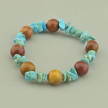 картинка Браслет 'SUNSTONES' Яшма Бирюза 17 см от магазина Wolves