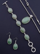 картинка Подвеска+Браслет+Серьги Нефрит 45 см от магазина Wolves