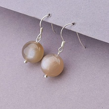 картинка Серьги 'SUNSTONES' Солнечный камень Серебро(925) от магазина Wolves