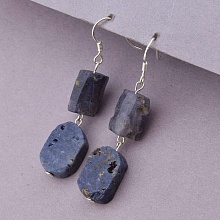 картинка Серьги 'SUNSTONES' Сапфир Серебро(925) от магазина Wolves