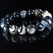 картинка Элитный Браслет Агат (чёрный) на резинке от магазина Wolves