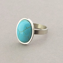 картинка Кольцо 'Stainless Steel' Бирюза Медицинская сталь 316L от магазина Wolves