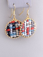 картинка Серьги Ткань 'FJ' от магазина Wolves