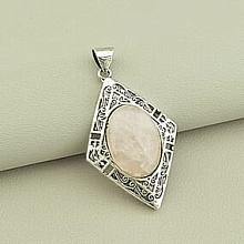 картинка Кулон Розовый кварц 50x35мм от магазина Wolves