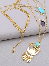 картинка Подвеска 'FJ' Бирюза Бижутерный сплав 60 см от магазина Wolves