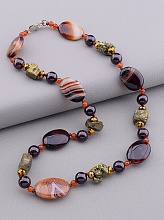 картинка Бусы Сердолик Пирит Гранат 45 см от магазина Wolves