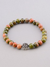 картинка Браслет из эпидота, зеленый, на резинке 'SUNSTONES' 18 см от магазина Wolves