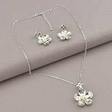 картинка Подвеска+Серьги Майорка 43 см (родий) от магазина Wolves