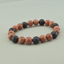 картинка Браслет на резинке из лавы и авантюрина Золотой Песок от магазина Wolves