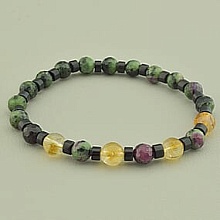 картинка Браслет 'SUNSTONES' Цоизит Цитрин Агат 17 см от магазина Wolves