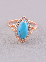 картинка Кольцо 'Pataya' Бирюза (позолота 18к) от магазина Wolves