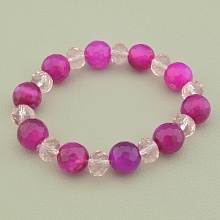 картинка Браслет из агата и чешского хрусталя, розовый от магазина Wolves