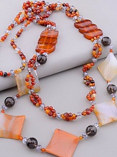 картинка Бусы Сердолик Чешский хрусталь 90 см от магазина Wolves