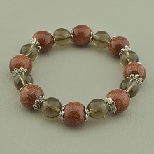 картинка Браслет 'SUNSTONES' Золотой Песок Раухтопаз 17 см от магазина Wolves