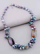 картинка Бусы Яшма Агат Жемчуг 45 см от магазина Wolves