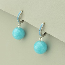 картинка Серьги 'SUNSTONES' Кварц  (родий) от магазина Wolves