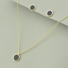 картинка Подвеска+Серьги 'Saiya' Эмаль 41 см (позолота 18к (лимонная)) от магазина Wolves