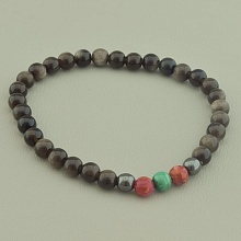 картинка Браслет 'SUNSTONES' Обсидиан Гематит Малахит 21 см от магазина Wolves