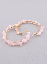 картинка Серьги 'Stainless Steel' Розовый кварц от магазина Wolves